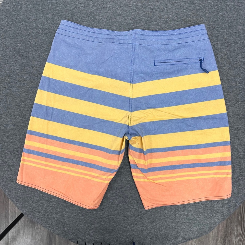 Roundtree & Yorke Swim Trunks Striped Drawstring Swimwear Blue Shorts Size‎ 34 - Picture 10 of 11